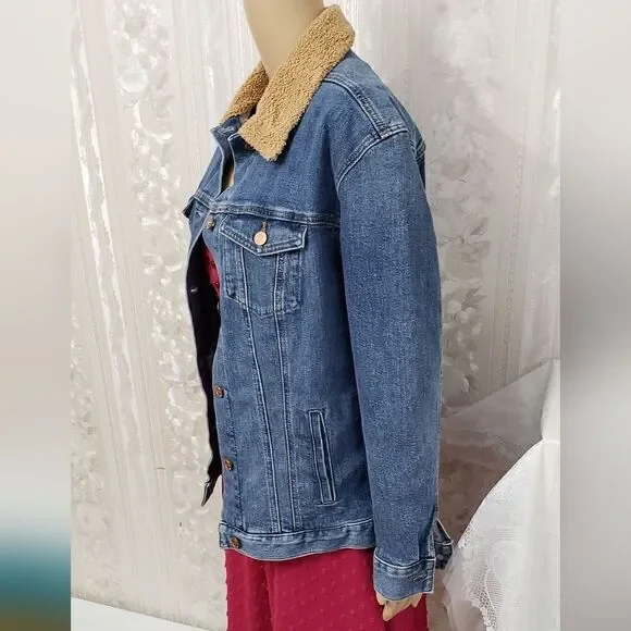 Loft Double Chest Pockets Denim Jacket NWT Size Small - Picture 5 of 6